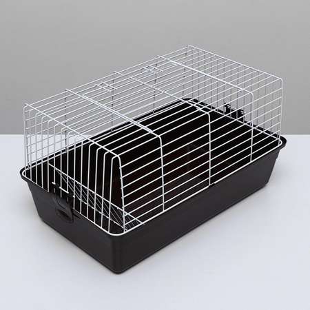 Клетка Пижон для кроликов с сенником 60х36х32 см шоколадная