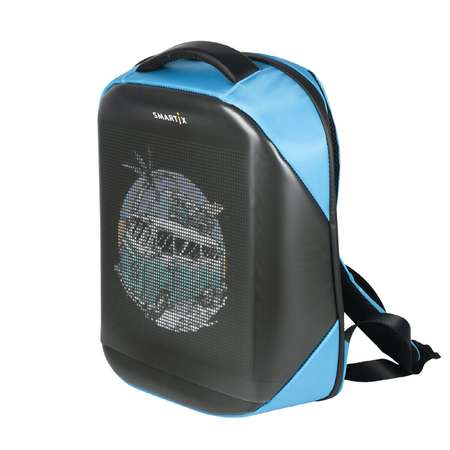 Рюкзак с экраном SMARTIX LED 4S PLUS синий в комплекте Power Bank