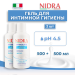 Гель для интимной гигиены Nidra увлажняющий с молочными протеинами 2 шт