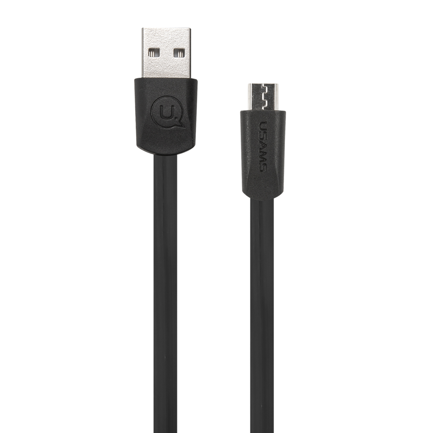 Дата-Кабель USAMS U2 USB - micro USB плоский черный - фото 2