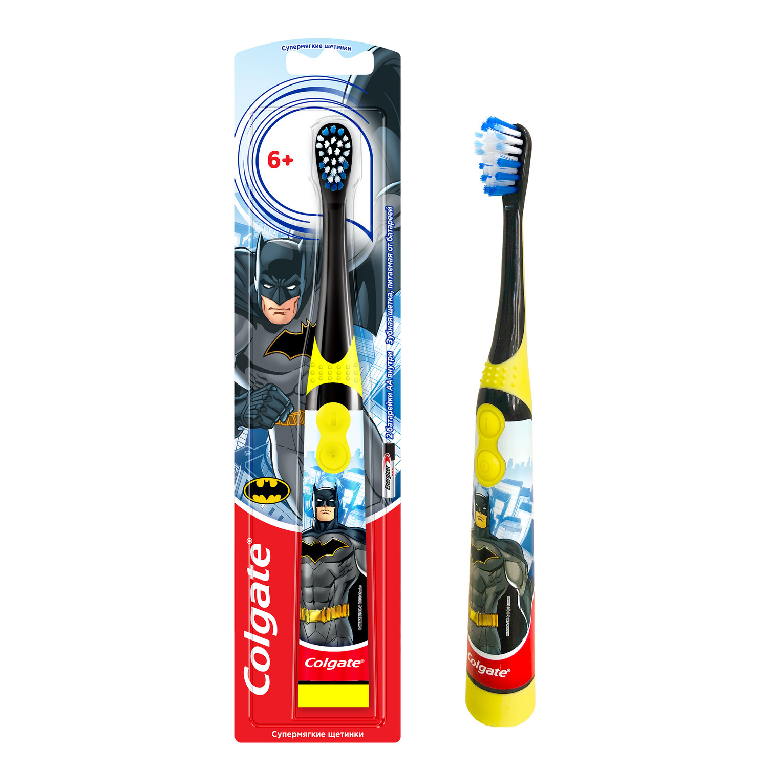 Зубная щетка Colgate Batman супермягкая электрическая Черная - фото 5