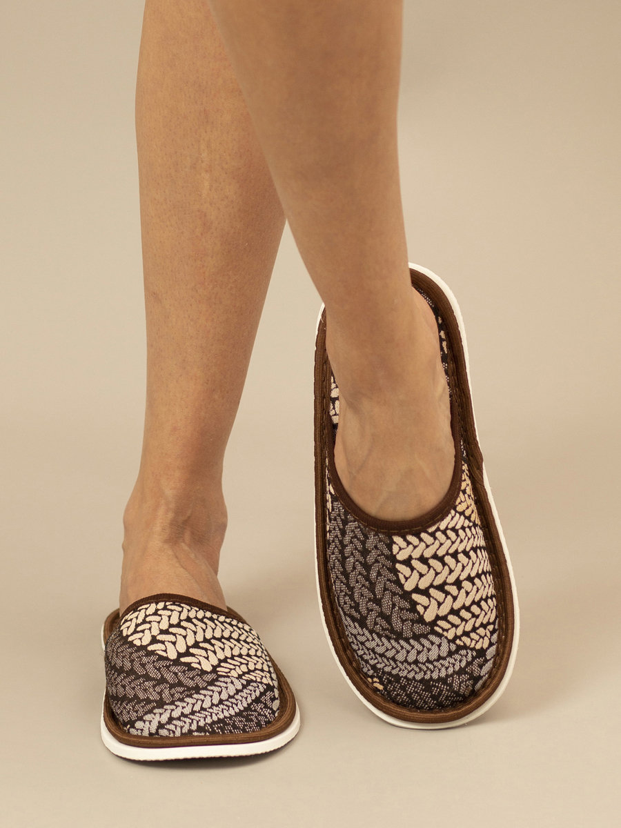 Тапочки домашние IVShoes С-6ЖТП-МР/косички/графит - фото 1