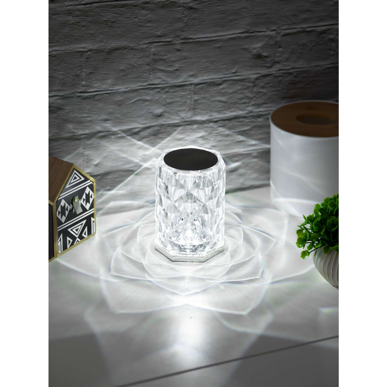 Светильник ночник СТАРТ декоративный кристаллической формы Crystal Rose mini - фото 7