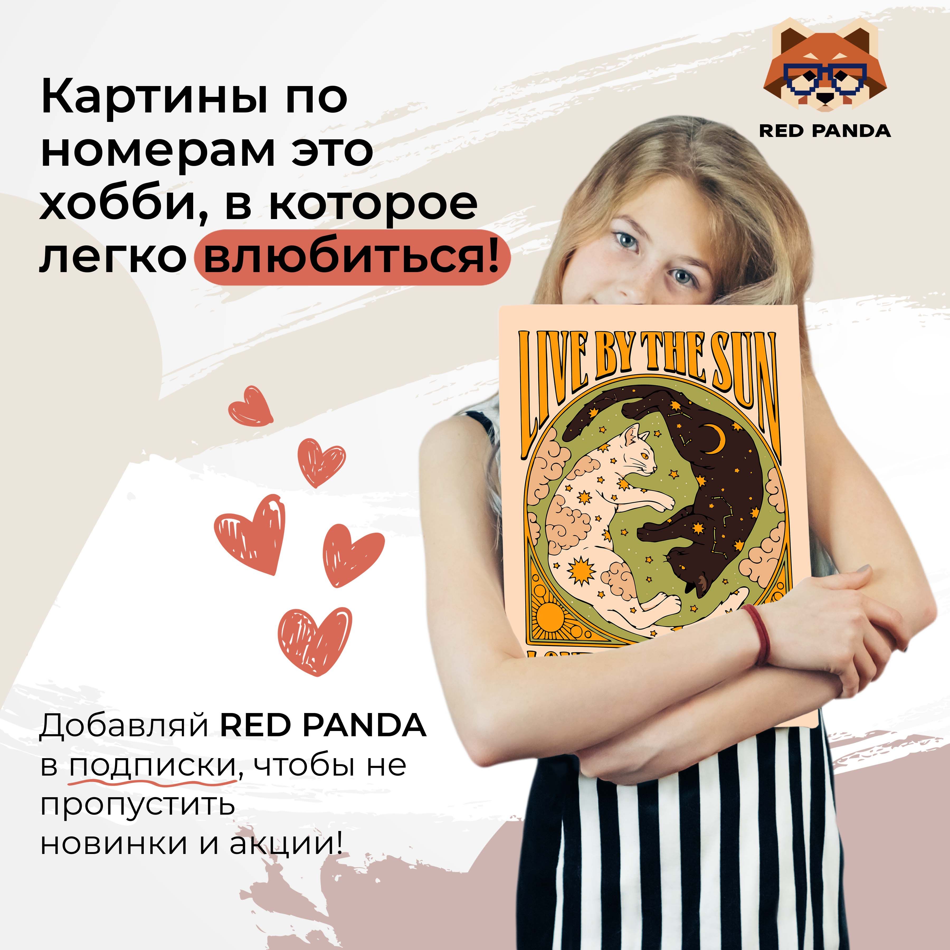 Картина по номерам 30*40 Red Panda Любишь солнце - люби и луну - фото 10