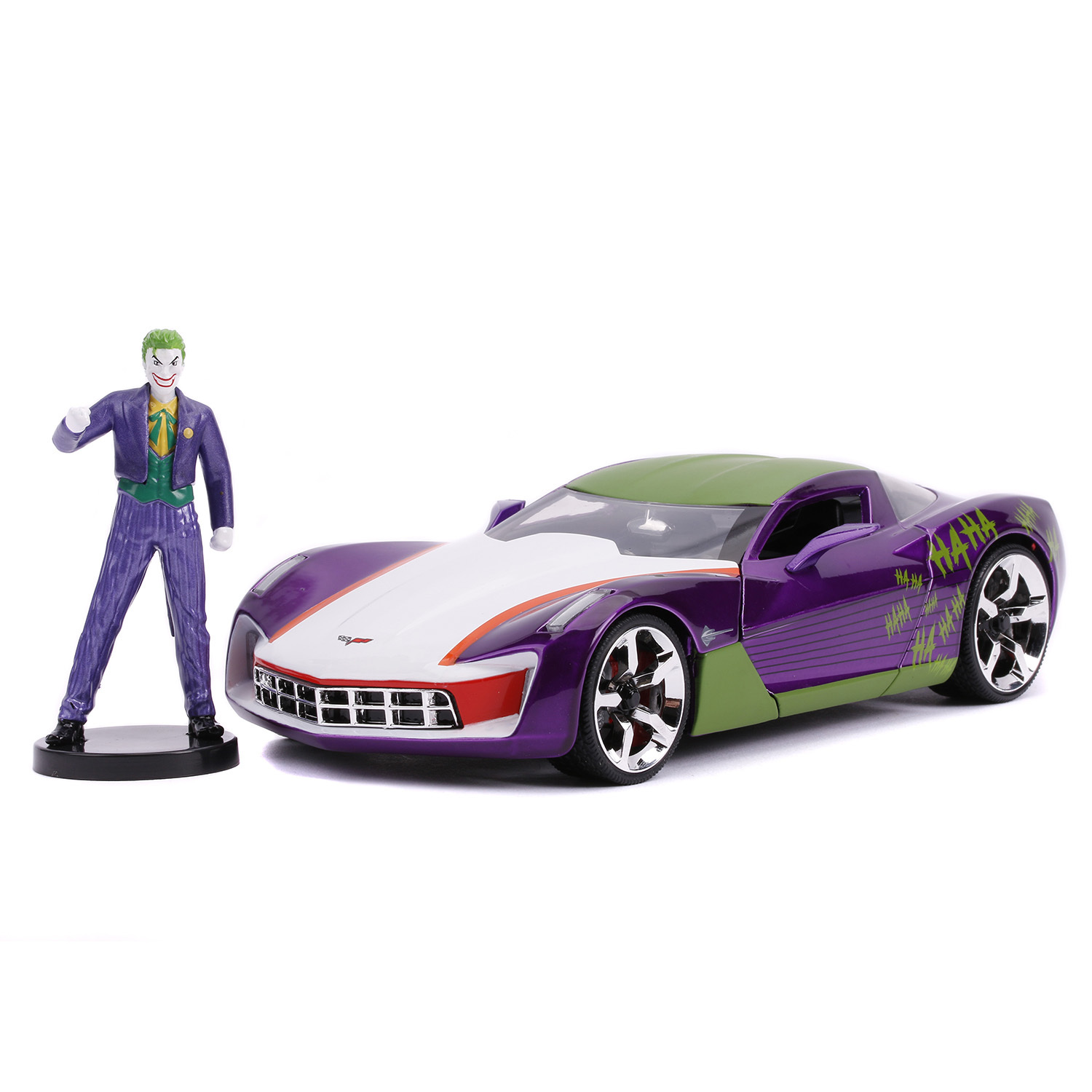 Машина Jada 1:24 Голливудские тачки Chevy Corvette Stingray Concept 2009 +фигурка Джокера 31199 31199 - фото 3