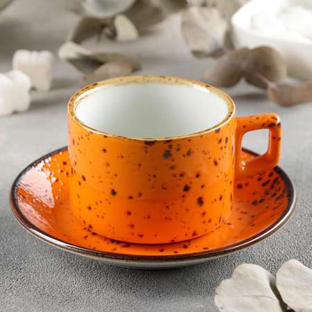 Кофейная пара Sima-Land Созвездие чашка блюдце цвет оранжевый