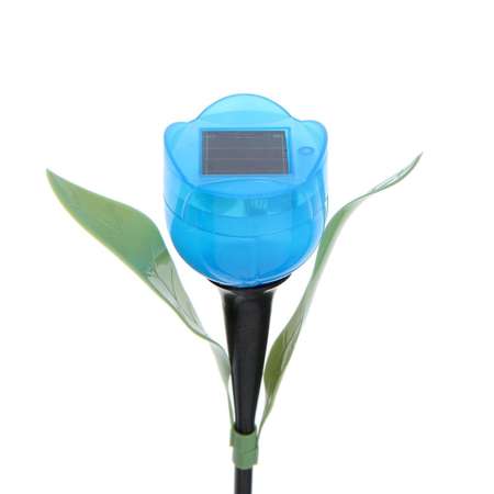 Садовый светильник Luazon на солнечной батарее «Тюльпан синий» 4.5 × 29 × 4.5 см 1 LED свечение белое