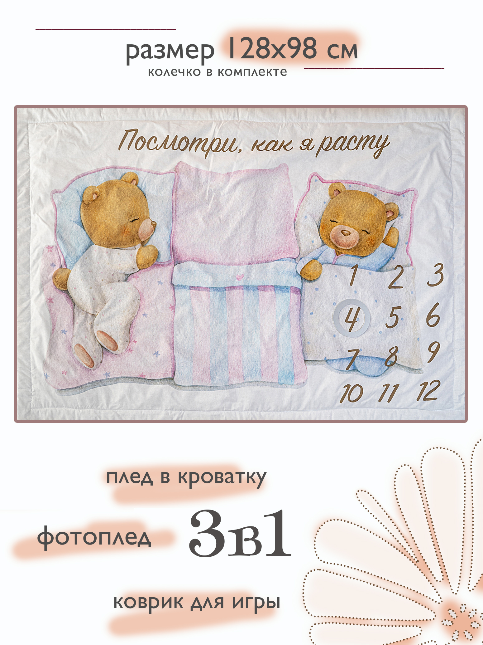 Фотоплед для новорожденных Lappetti 128х98 см - фото 2