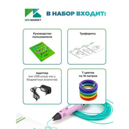 3D ручка ECC Market 3DPEN 3 7 розовая