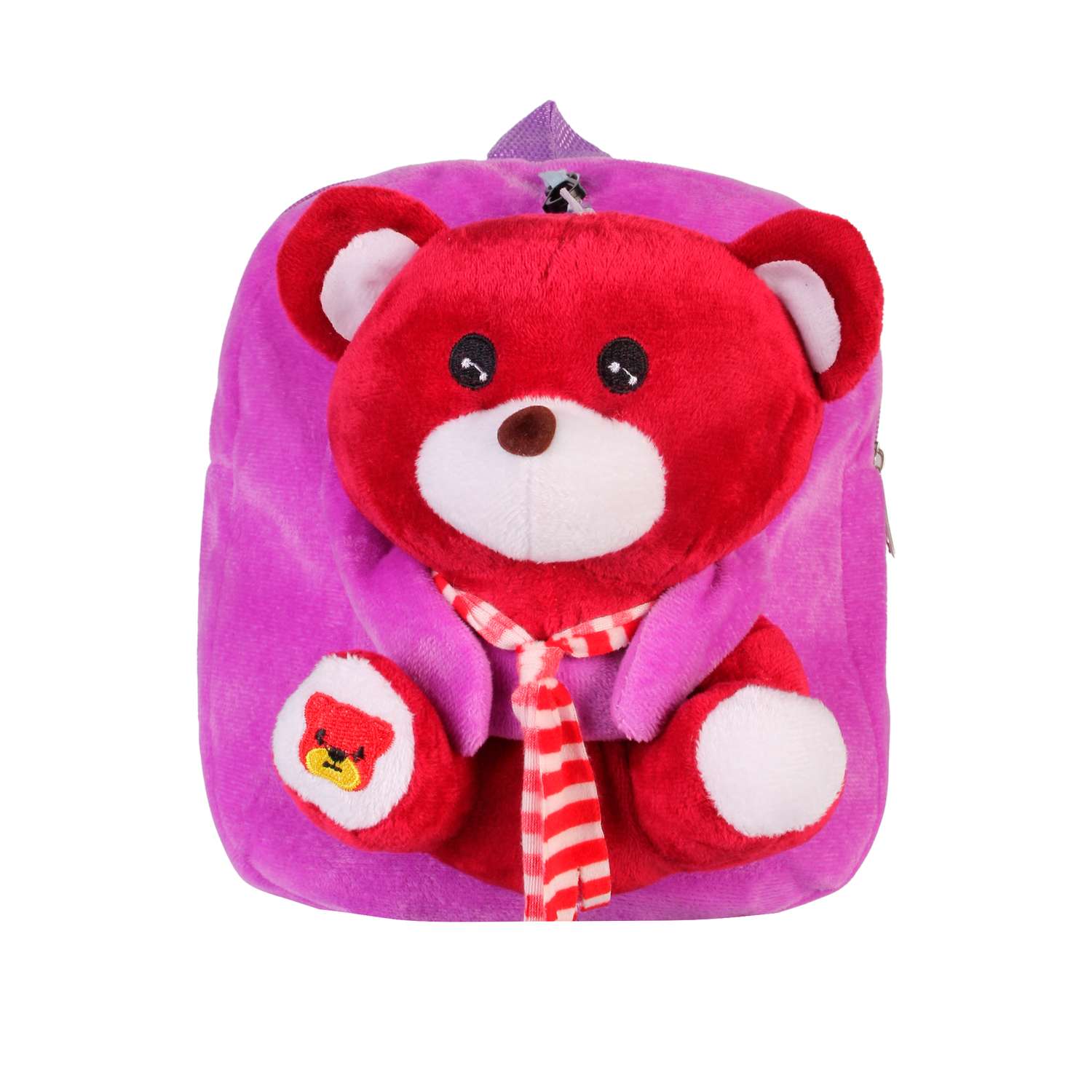 Рюкзак с игрушкой Little Mania фиолетовый Мишка бордовый - фото 1