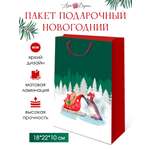 Подарочный бумажный пакет Арт и Дизайн 28х23х10 см. с новым 2024 годом