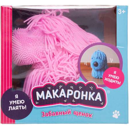 Игрушка интерактивная Abtoys Макаронка Собака розовая ходит звуковые и музыкальные эффекты