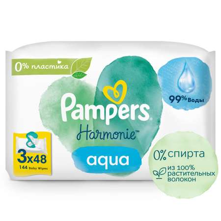 Салфетки влажные Pampers Harmonie Aqua 144шт