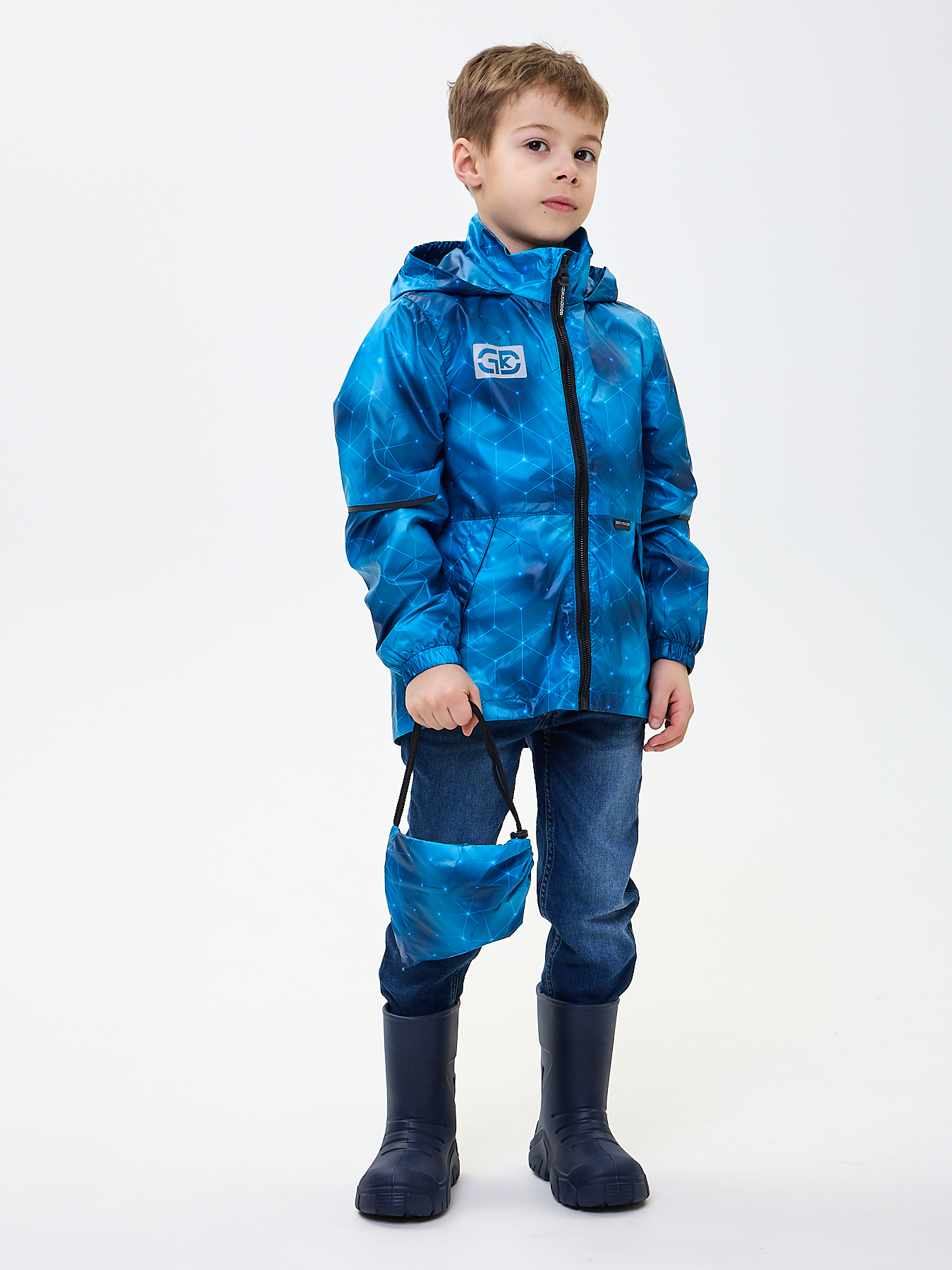 Ветровка GooDvinKids В10021-02/нейросетьсиний_FS - фото 2