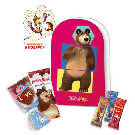 Сладкий подарок Маша и медведь Набор конфет и шоколада с сюрпризом Маша и Медведь 154 г