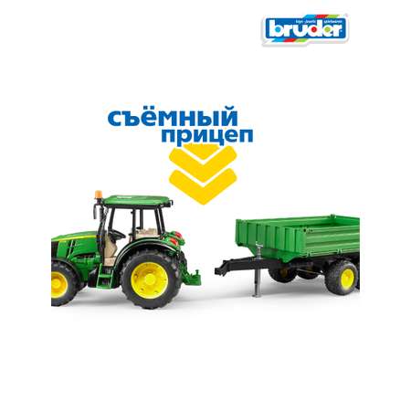 Игрушка BRUDER Трактор John Deere 5115M с прицепом