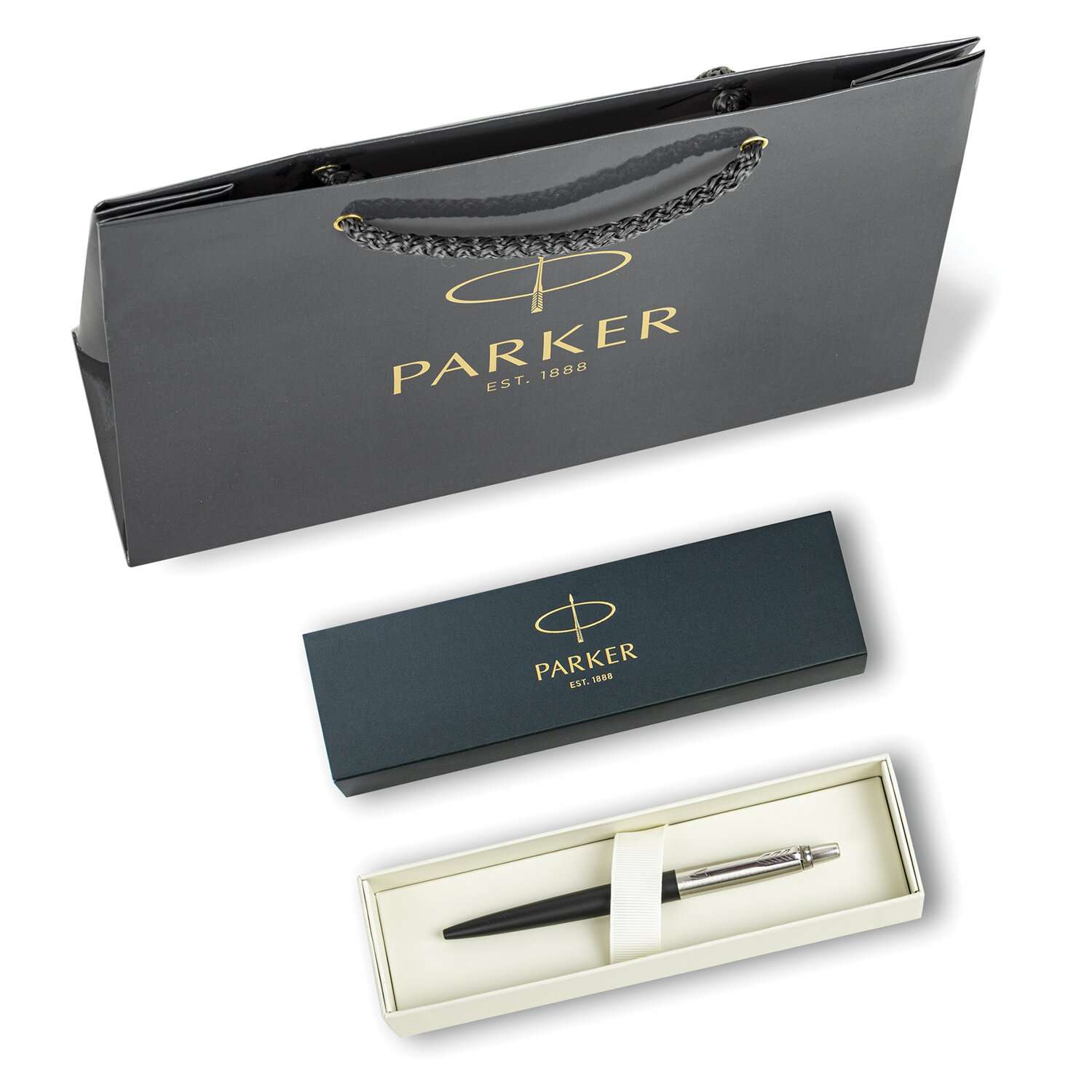 Ручка шариковая PARKER синяя красивая Parker подарочная в пакете - фото 1