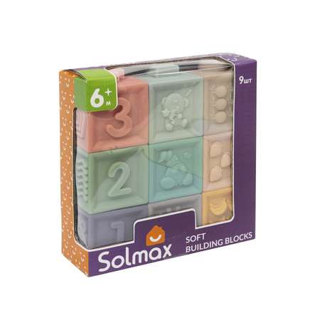 Развивающие мягкие кубики Solmax с цифрами 9 шт SM06654