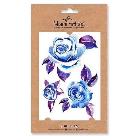 Переводные тату MIAMITATS middle. Blue Roses