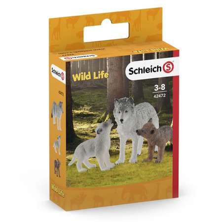 Набор SCHLEICH Волчица с волчатами 3предмета 42472