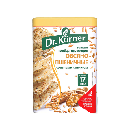 Хлебцы DrKorner Овсяно-пшеничные со смесью семян 10 шт. по 100 гр.