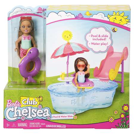 Набор игровой Barbie Развлечения Челси Горка с бассейном DWJ47