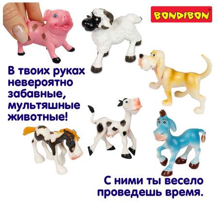 Игровой набор Bondibon фигурки животных Ферма 6 шт