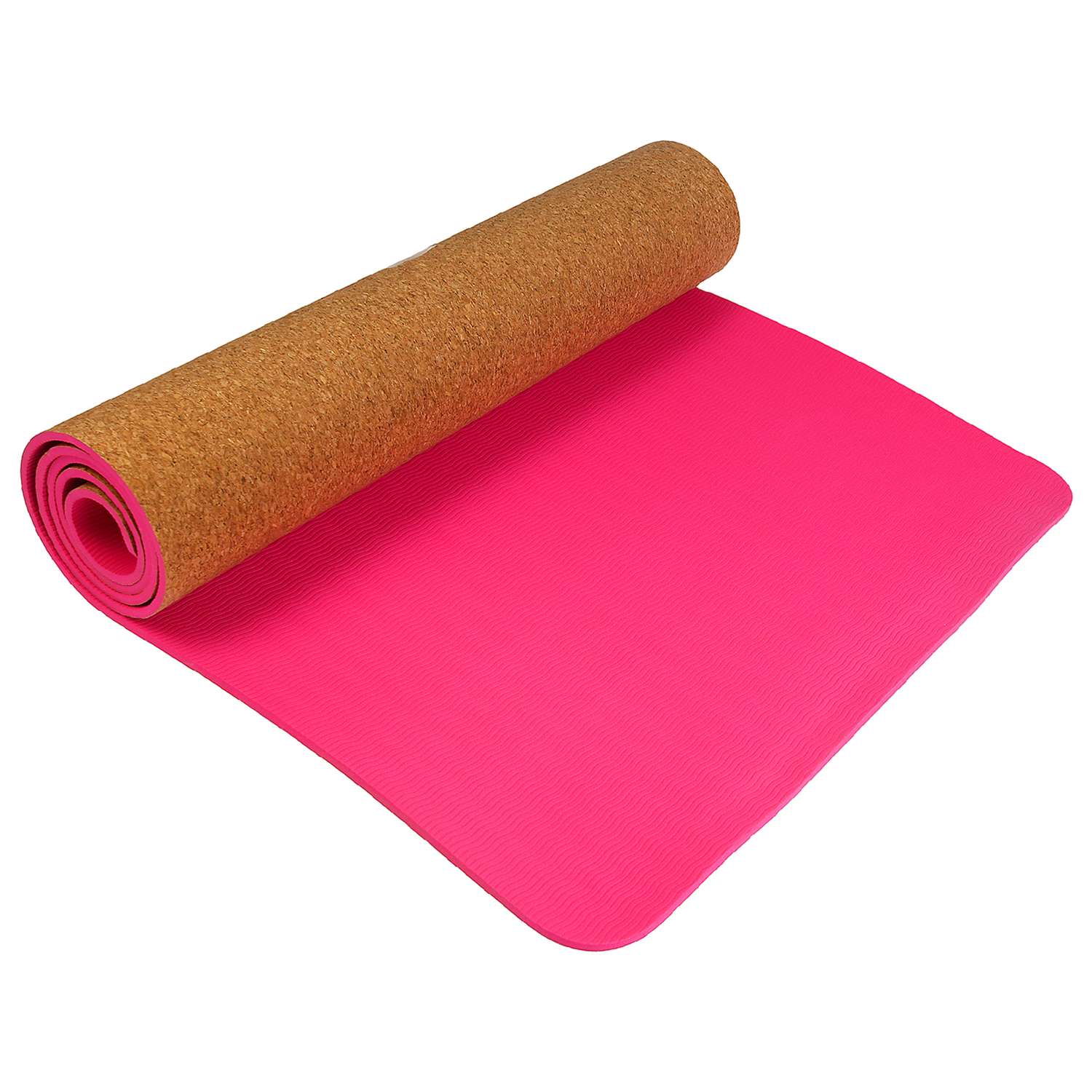 Коврик Sangh Для йоги двухцветный розовый пробка - фото 1
