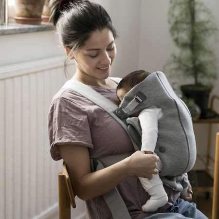 Рюкзак для переноски ребенка BabyBjorn Mini Cotton Jersey Светло-Серый