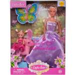 Игровой набор ABTOYS Кукла Defa Lucy в фиолетовом платье с дочкой на пони