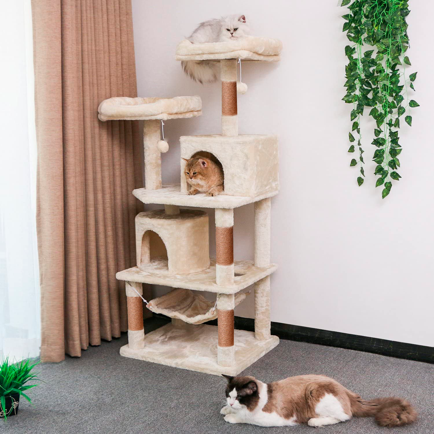 Игровой комплекс для кошек дом Pet БМФ Бежевый - фото 3