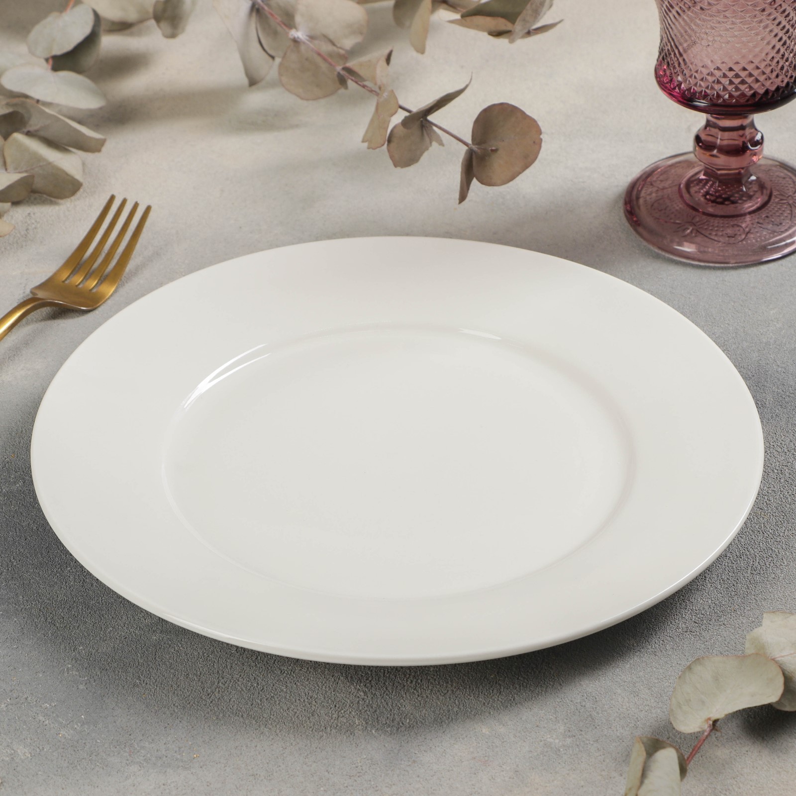 Тарелка Sima-Land фарфоровая обеденная с утолщённым краем White Label d=25 см цвет белый - фото 3