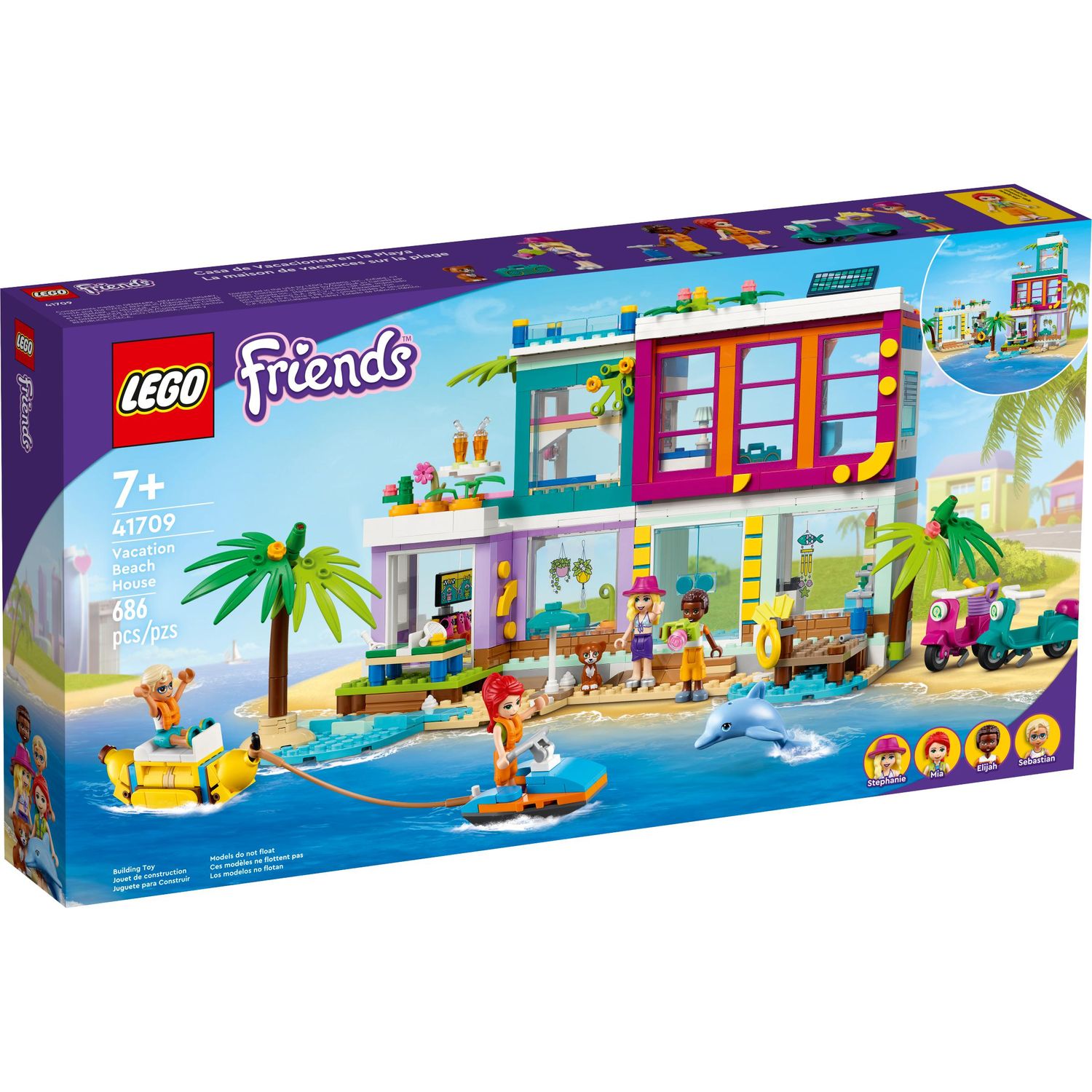 Конструктор LEGO Friends Пляжный дом для отдыха 41709 купить по цене 99 ₽ в  интернет-магазине Детский мир