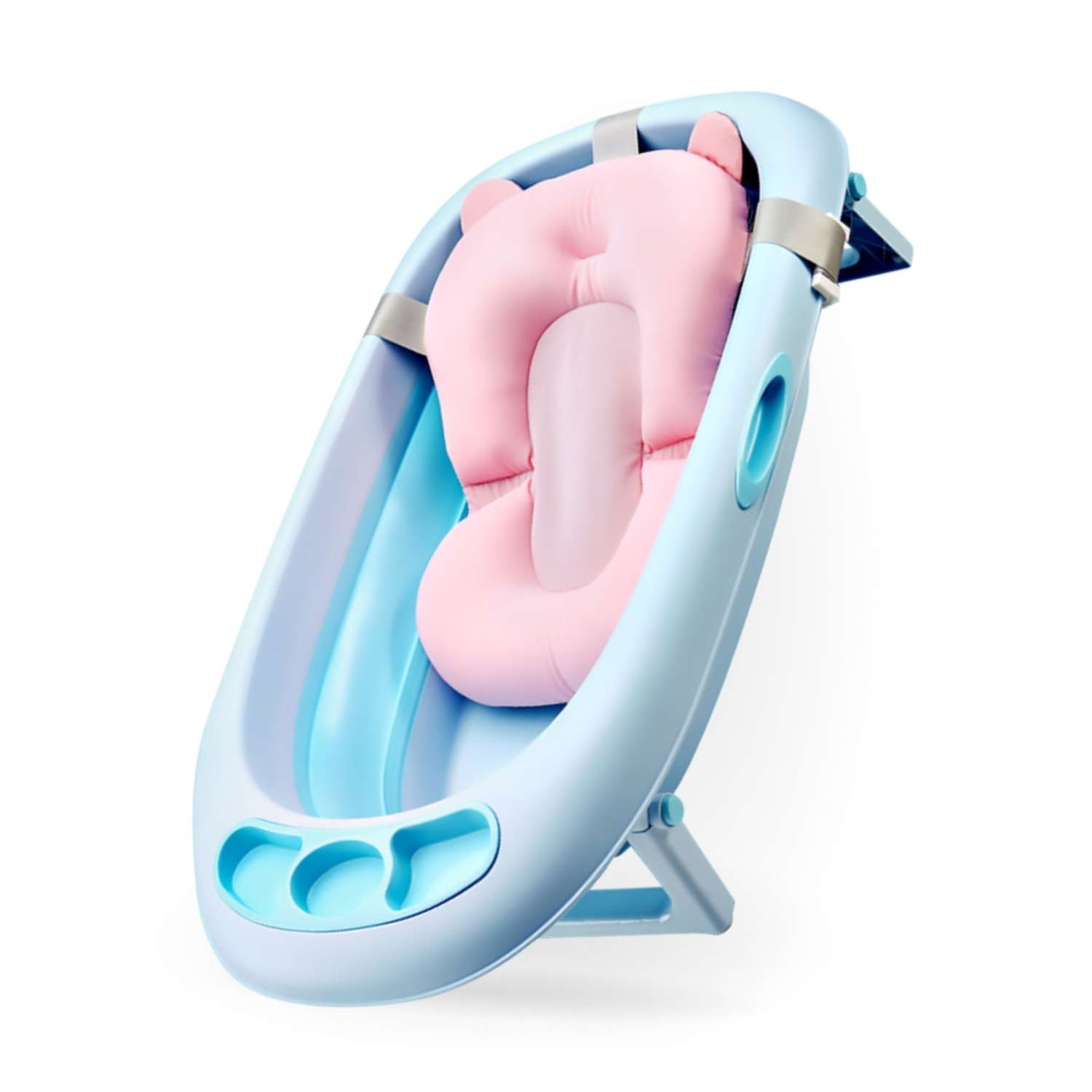 Гамак-подушка Solmax для купания новорожденных с креплениями к ванночке розовая - фото 8