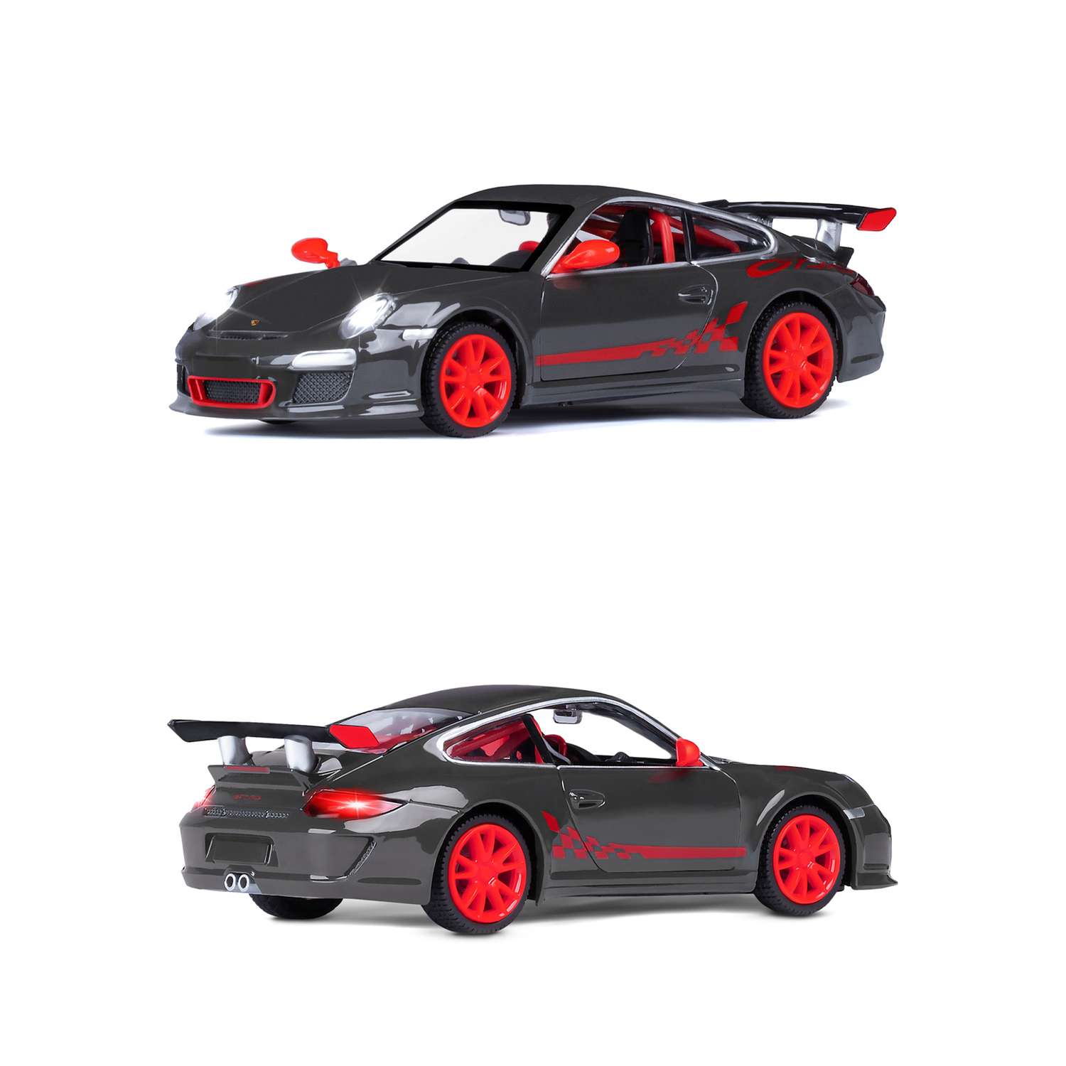 Машинка металлическая АВТОпанорама 1:32 Porsche 911 GT3 Cup темно-серый инерционная JB1251308 - фото 5