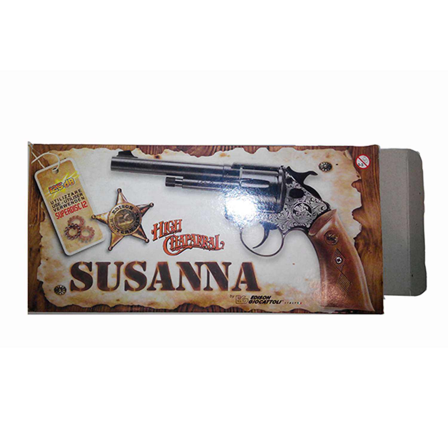 Пистолет Edison Giocattoli 12 зарядов Susanna Metall Western 22.5 см - фото 2