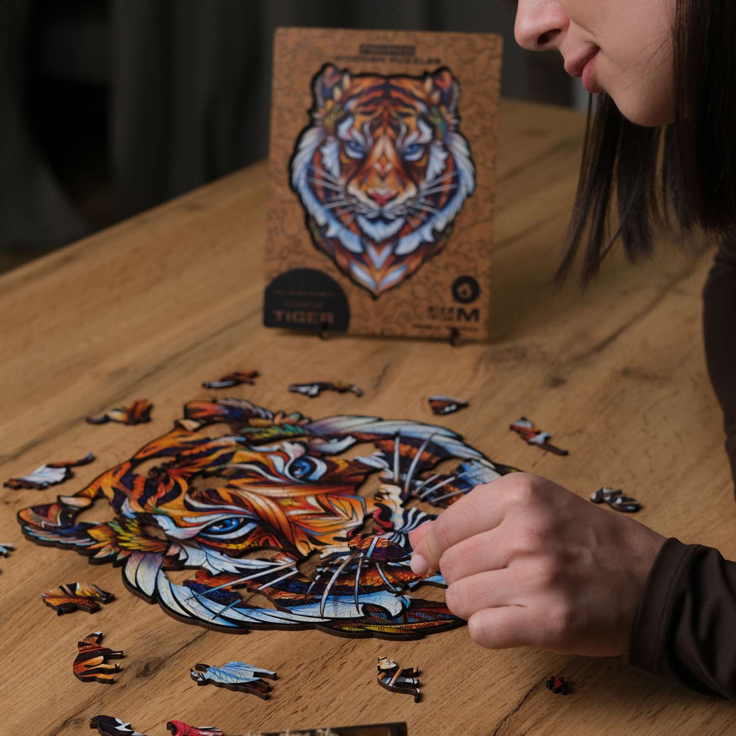 Пазл деревянный UNIDRAGON Милый тигр 700 деталей - фото 11