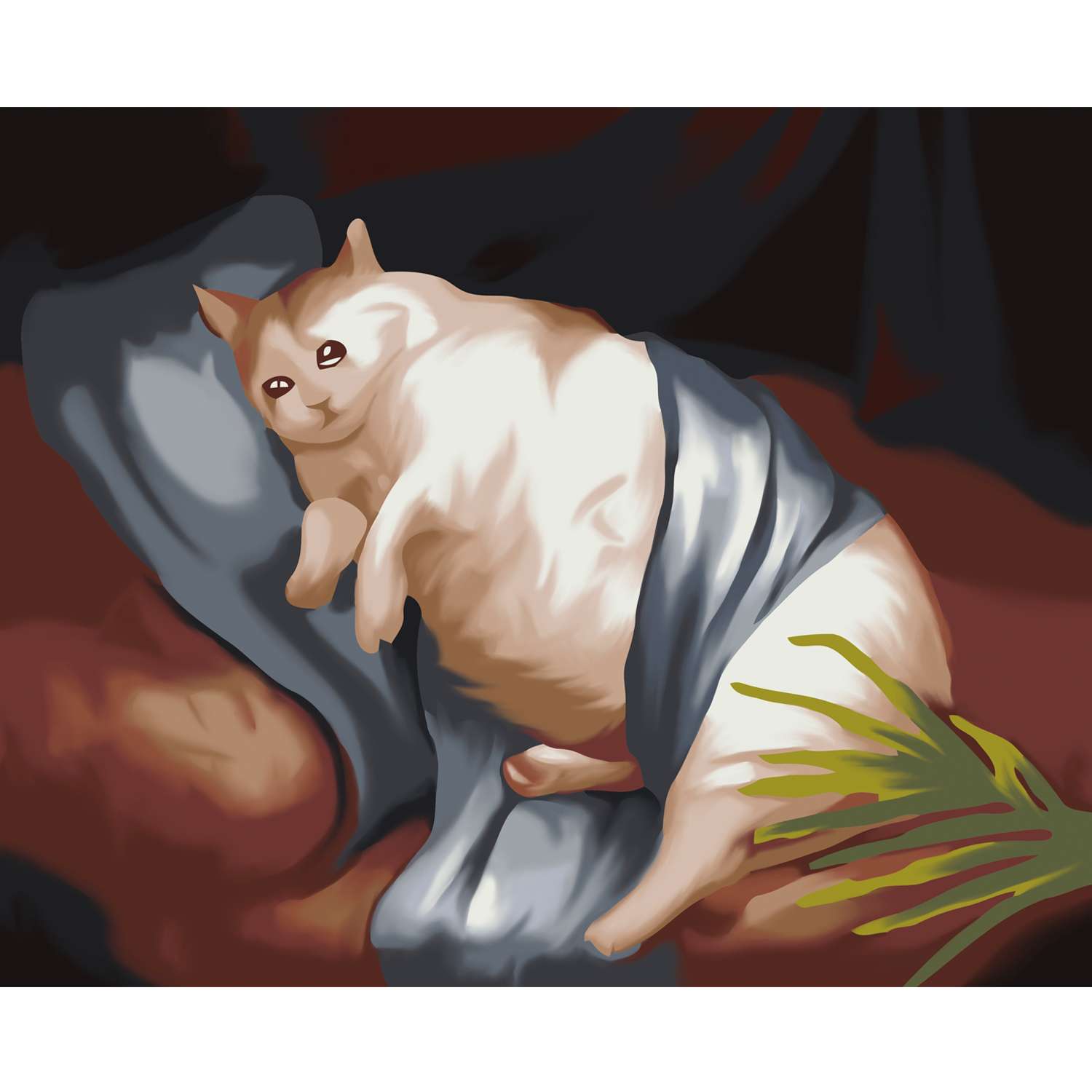 Картина по номерам Hobby Paint Грустный котик 40х50 см - фото 2