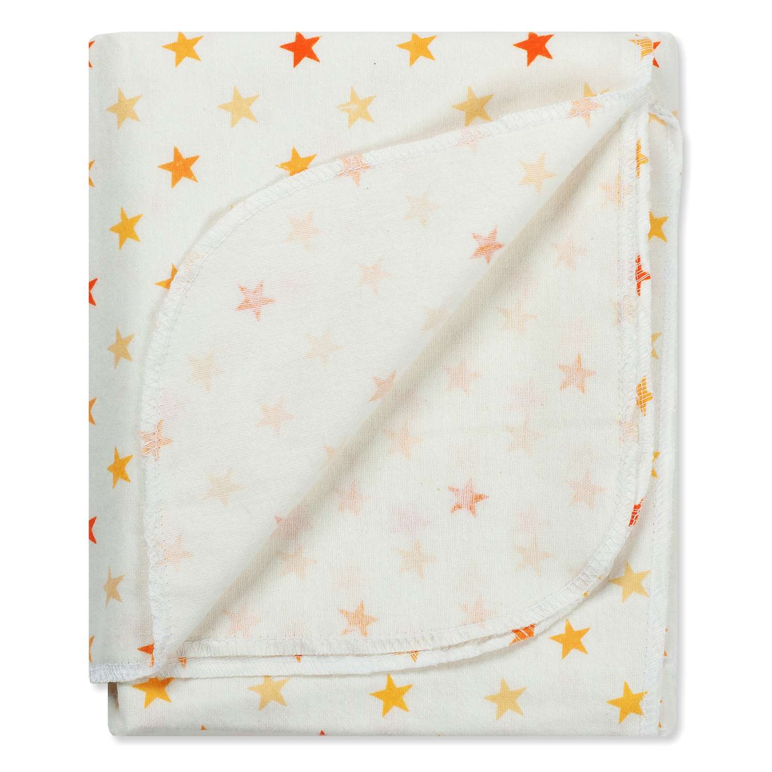 Пеленки фланелевые Чудо-чадо для новорожденных «Тренды» 85х120см Звезды оранжевые 2 шт - фото 4