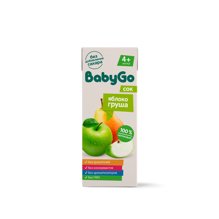 Сок Baby Go яблоко-груша 0.2л с 4месяцев