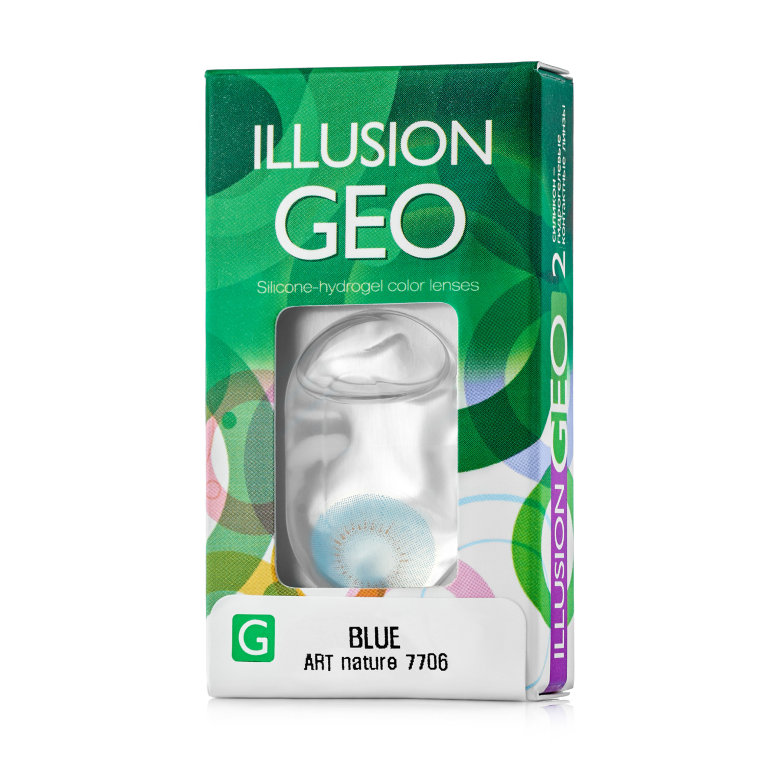 Контактные линзы ILLUSION geo nature blue на 1 месяц -5.00/14.2/8.6 2 шт. - фото 1