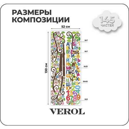 Наклейки интерьерные VEROL Обучающее дерево Алфавит