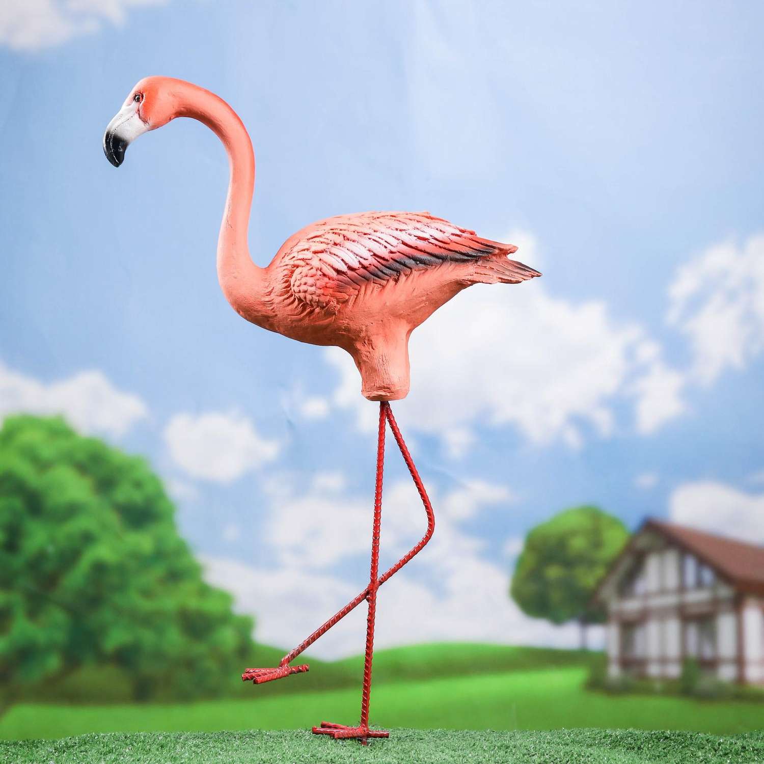 Садовая фигура Хорошие сувениры «Фламинго» малый 36х13х75см - фото 2