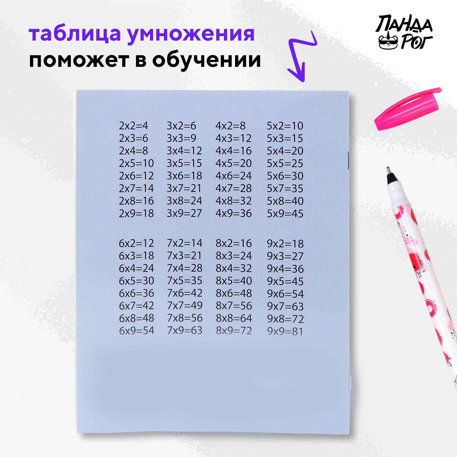 Тетради школьные в клетку ПАНДАРОГ 18 л картонная обложка набор 10 шт голубые - фото 6