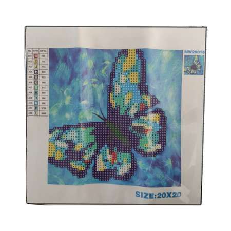 Алмазная мозаика Seichi Бабочка 20х20 см
