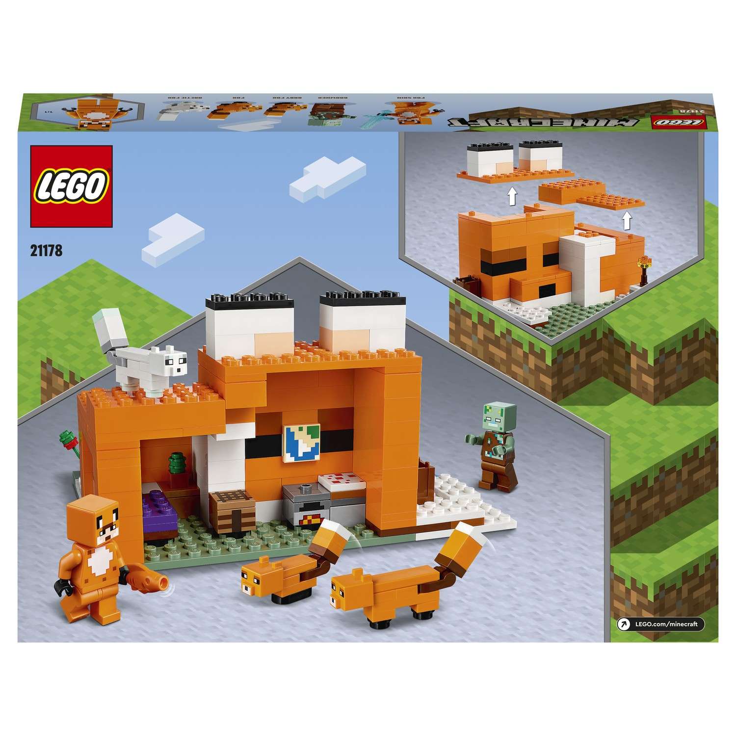 Конструктор LEGO Minecraft Лисья хижина 21178 - фото 3