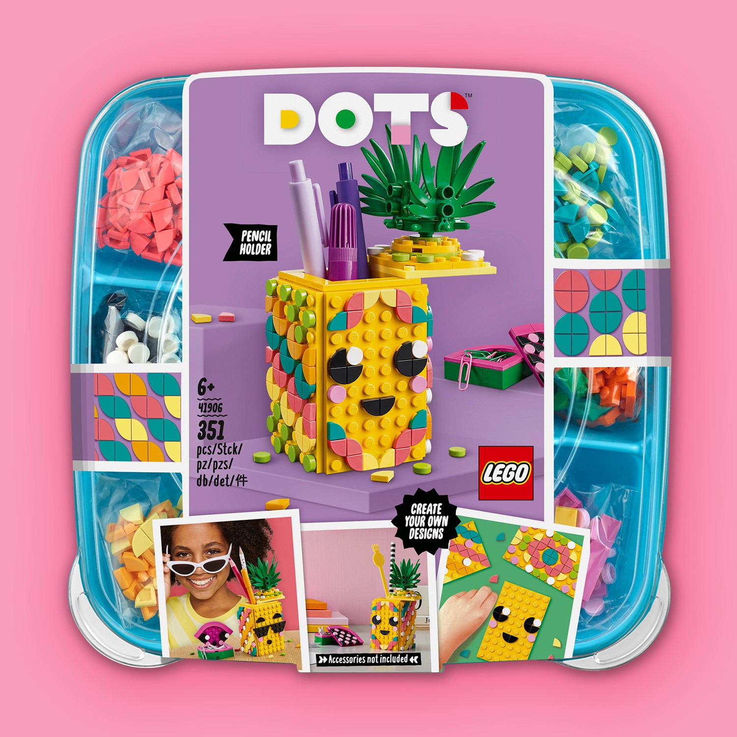 Набор для творчества LEGO DOTS Подставка для карандашей Ананас 41906 - фото 8