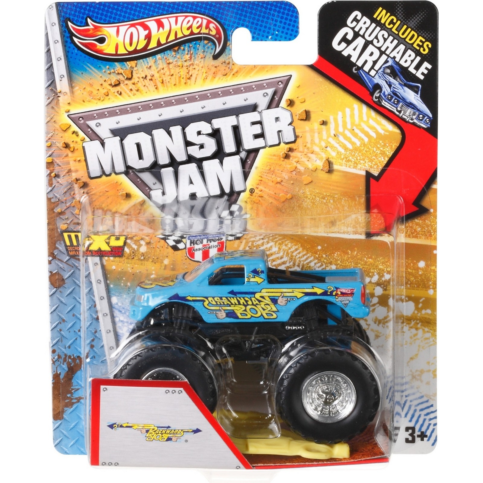 Машина Hot Wheels Monster Jam 1:64 Боб наоборот T8591 купить по цене 88 ₽ в  интернет-магазине Детский мир