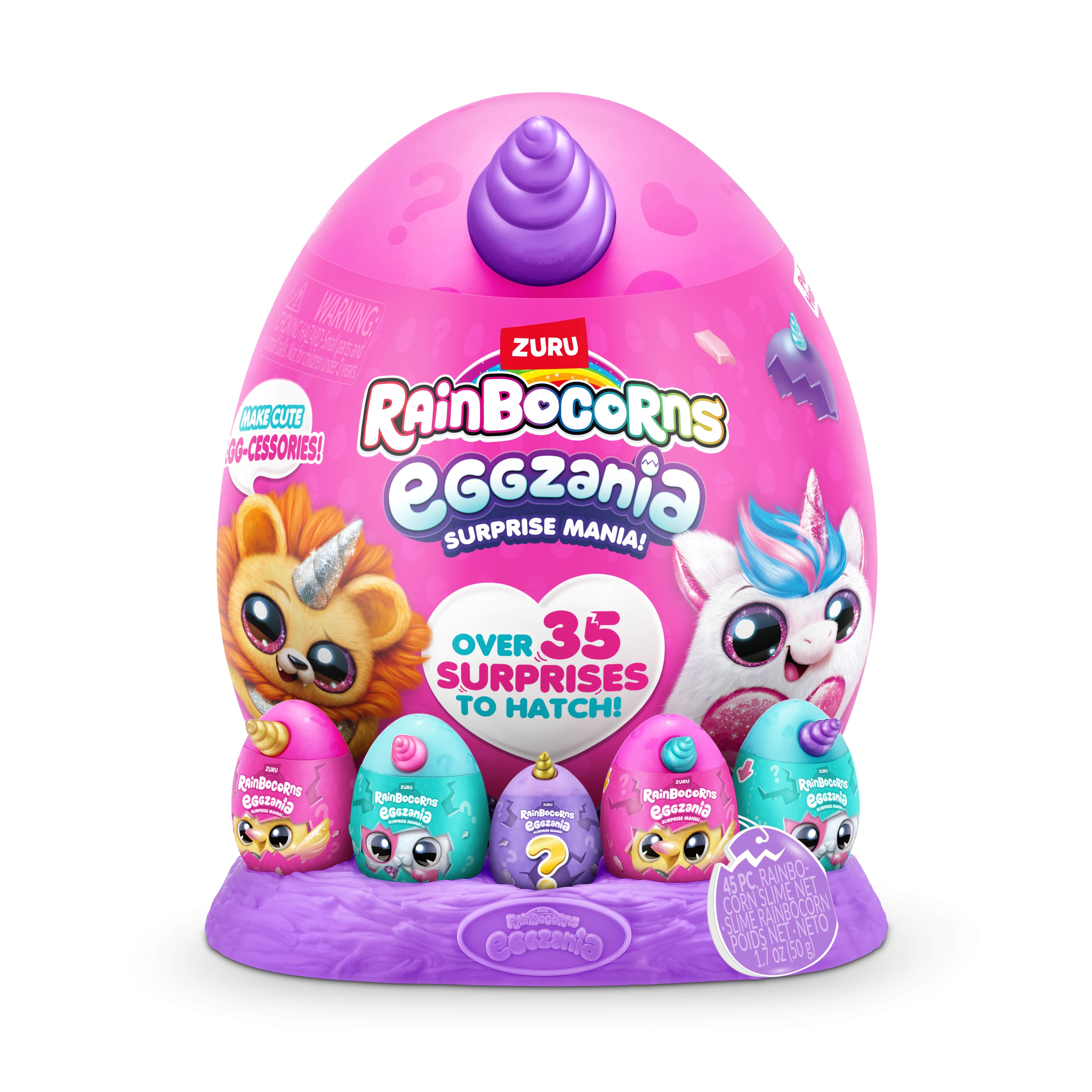 Игрушка сюрприз Zuru Rainbocorns Eggzania S1 с аксессуарами питомец в яйце - фото 1