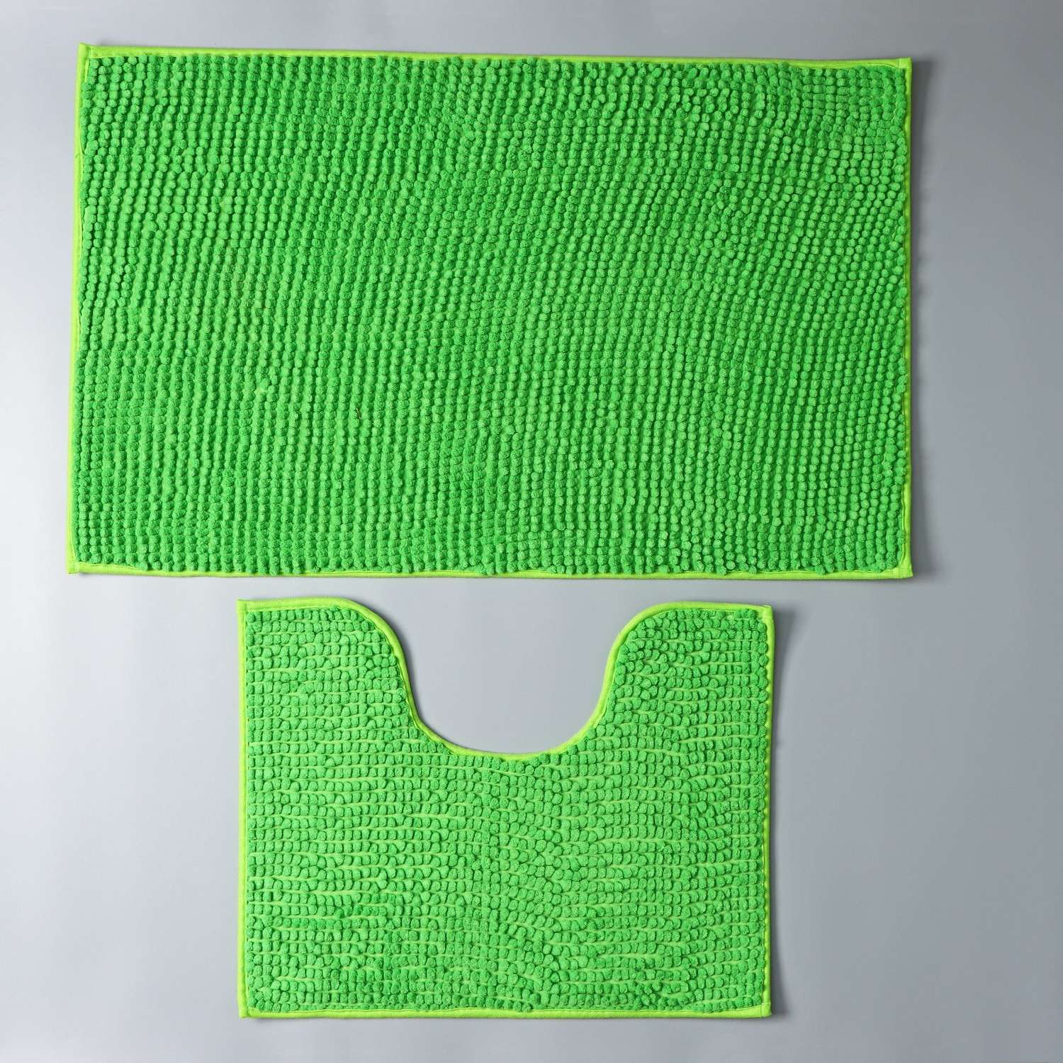 Набор ковриков Доляна для ванной и туалета «Букли» 2 шт: 40×50 50×80 см цвет зелёный - фото 10